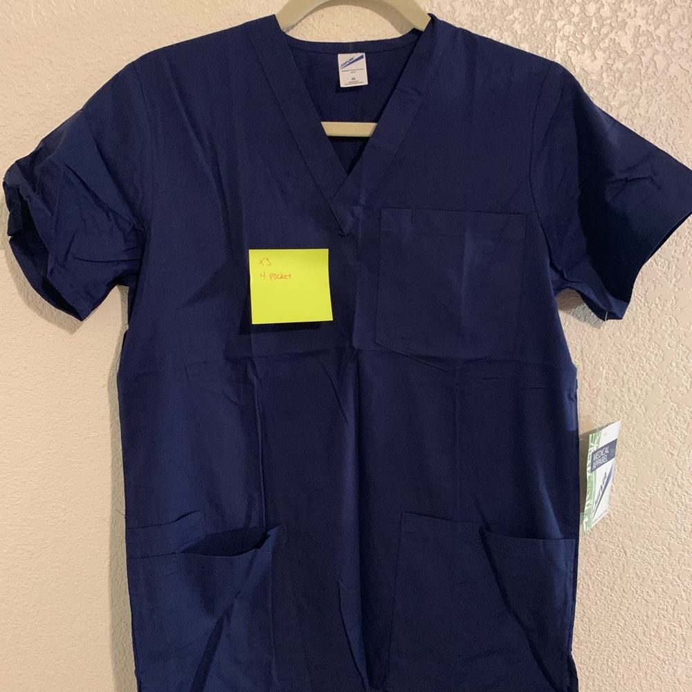 Navy blue scrub top